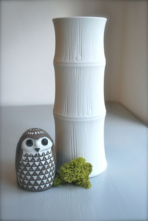 bambuko vaza-AN-pelėda skulptūra-Kitas