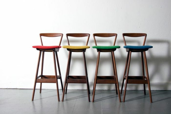 -Barstool la-macră-lemn diferite culori de design danez