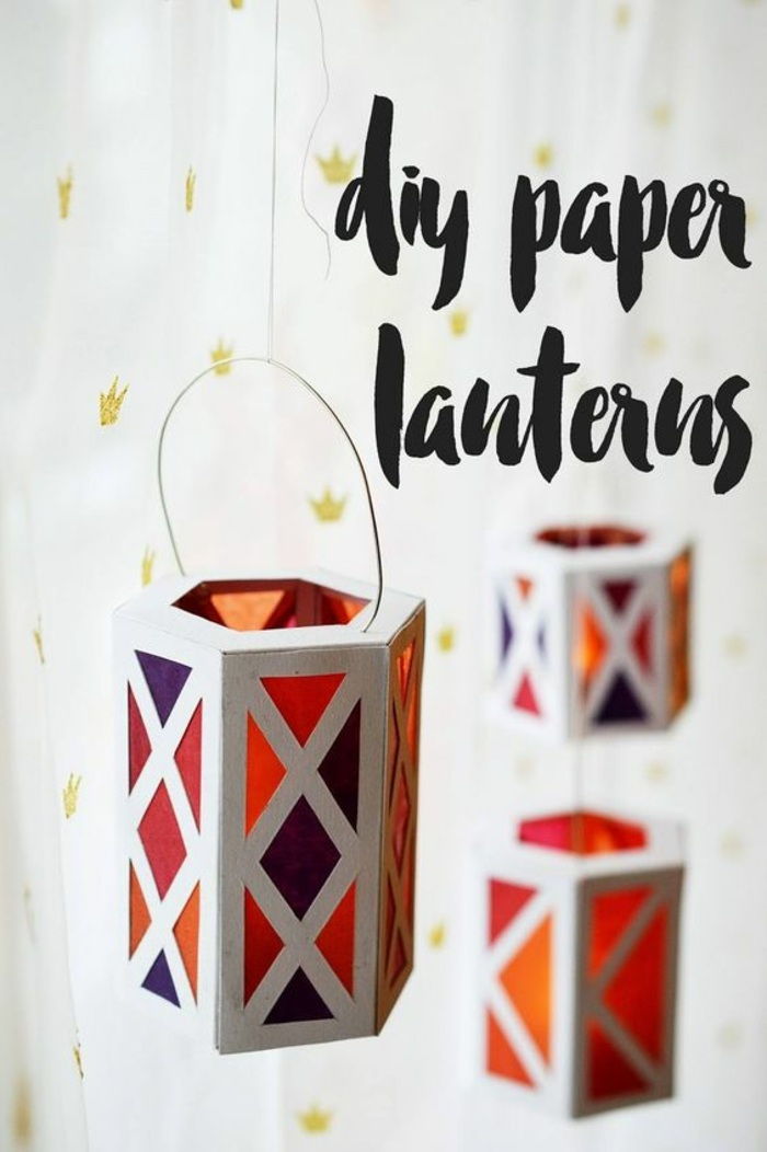 diy lanternă din hârtie, cuier de sârmă, decor decorativ