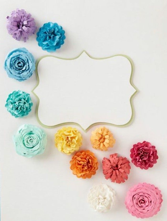 nápady remeslá-of-paper-many krásne farebné kvety-photo-of-up vyrobené