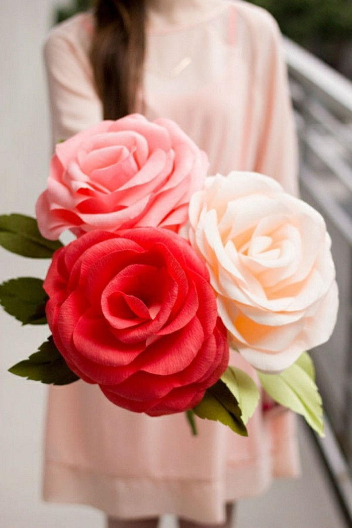 hantverk idéer-of-papper vackra färgstarka-rosor