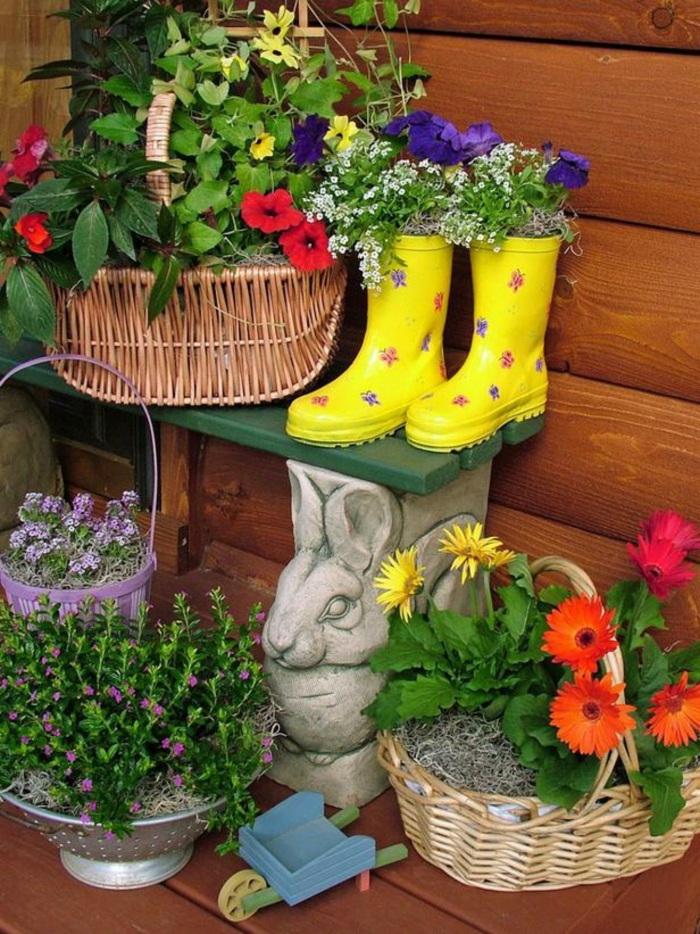 Gėlių puodai suprojektuoja savo idėjas Spalvingas mažo sodo dizainas jūsų butuose