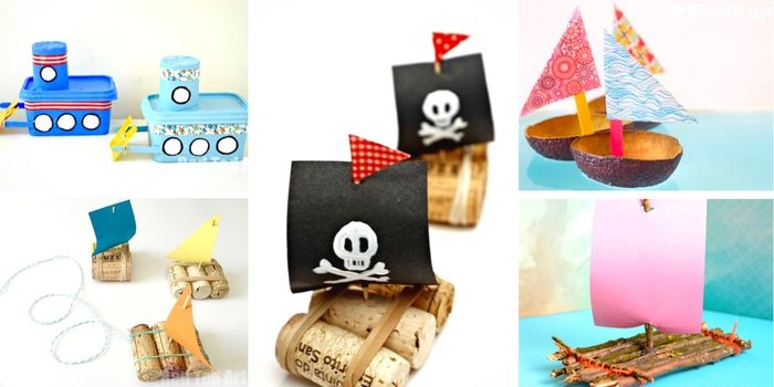 Puiki DIY idėja vaikams, kad laivai iš kamščių, popieriaus, siūlų ir dantų krapštukų patys