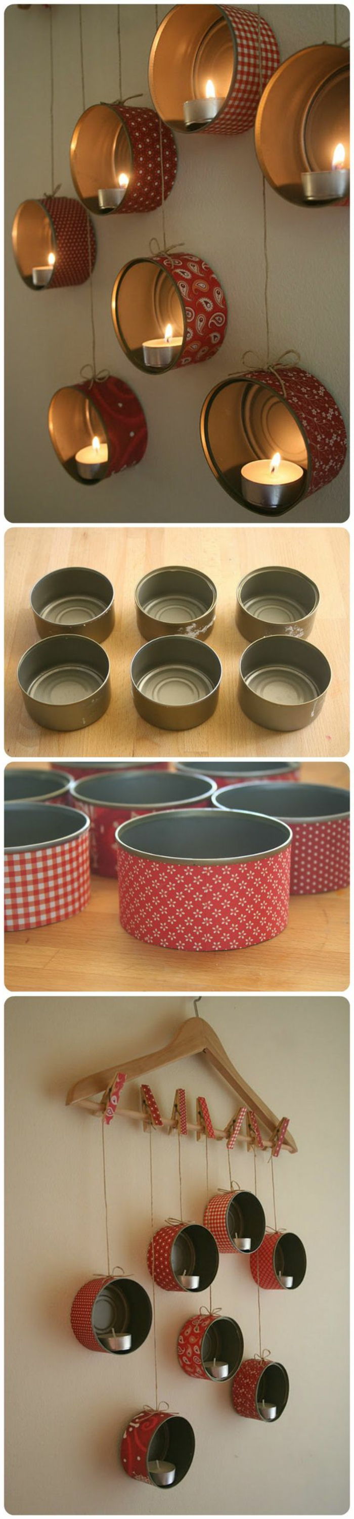 colheres de chá funileiro de pequenas latas e fita washi
