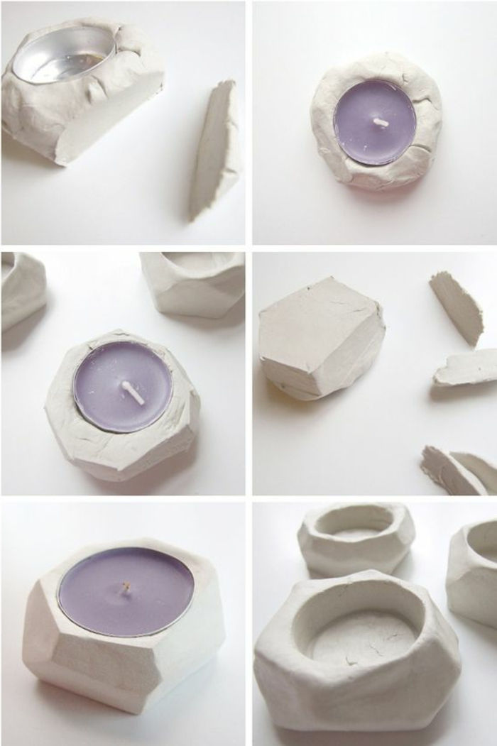 naredite diy tealights z geometrijskimi figurami, vijolične sveče