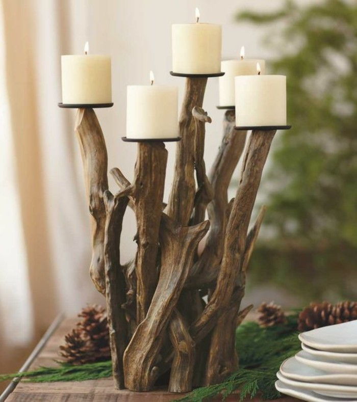 Lemiti-z-Driftwood-belo-sveč svečnik-zeleno-poslovne-Šišarka vedeževalka