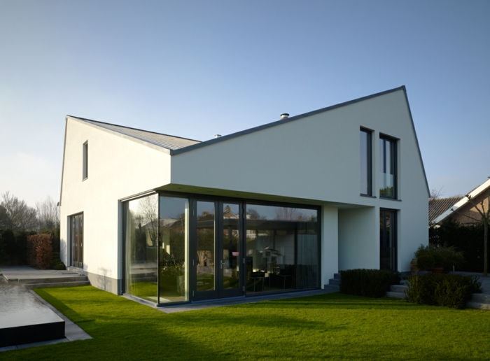 Bauhaus build-moderne prefabricate Case-house-cu-fronton acoperiș