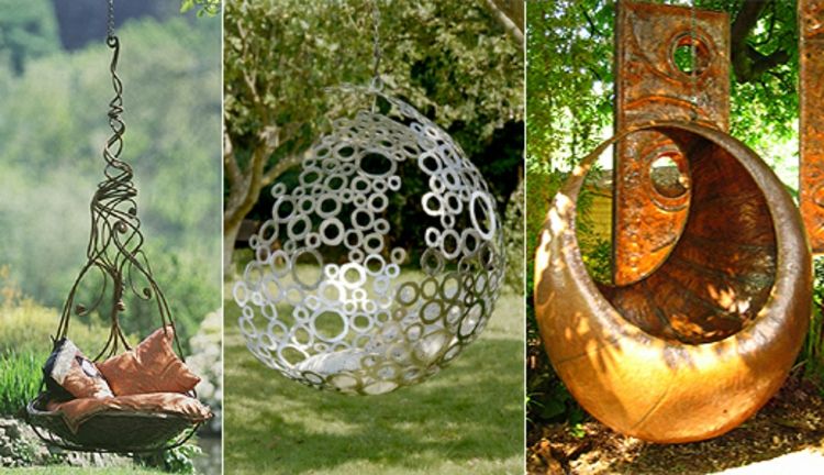 -Oval-esfera-forma entrelaçada com swing-bronze-prata-ouro de crescente-seifenblasen-