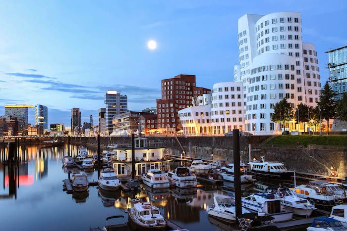 mest populära destinationer hamnen i Düsseldorf idéer månsken fascinerande bilder av Düsseldorf nrw Tyskland