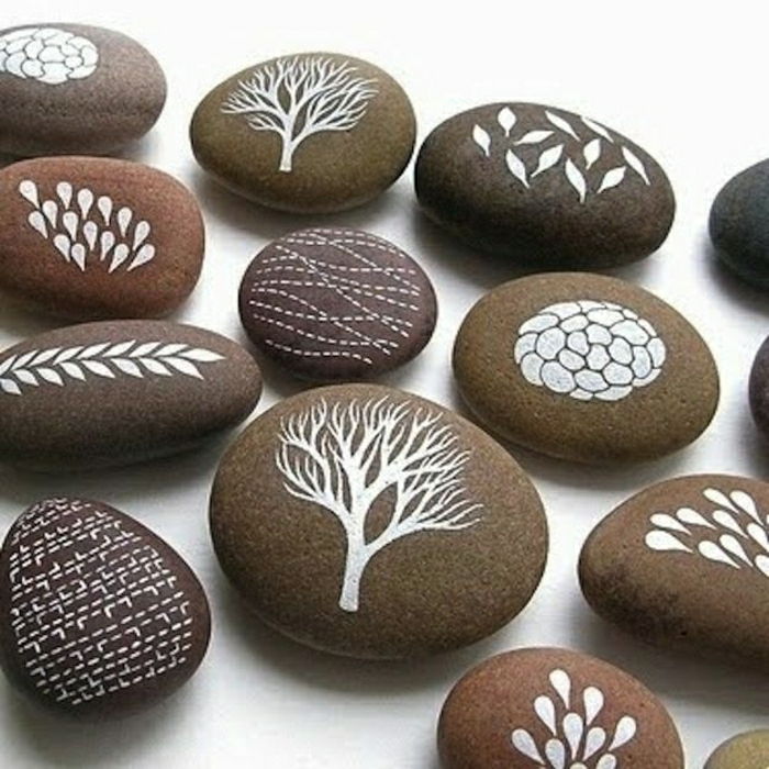 målade stenar naturliga element-vackra-cool