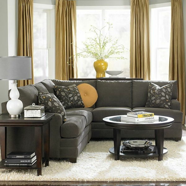 rahat kanepe-kahverengi-güzel-kuruluş fikirler-için oturma odası