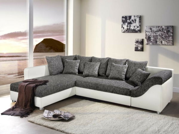 udobni kavč-sivo-barva-lepa-obratu ideje-za-v-dnevno usnje kavč