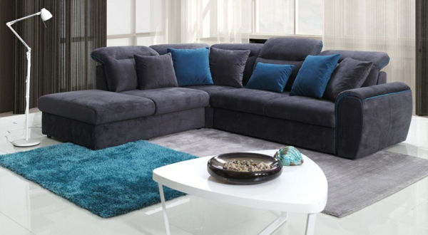 confortabil-canapea - gri-culoare-frumos-establishment idei-pentru-o cameră de zi
