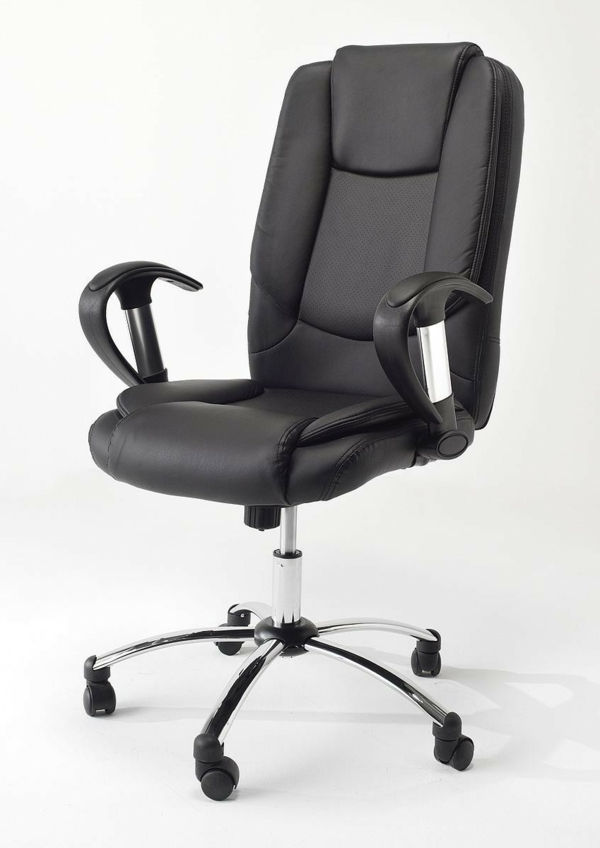 komfortabel kontorstol Elegant modell kontormøbler-i-svart-farge skinnstol