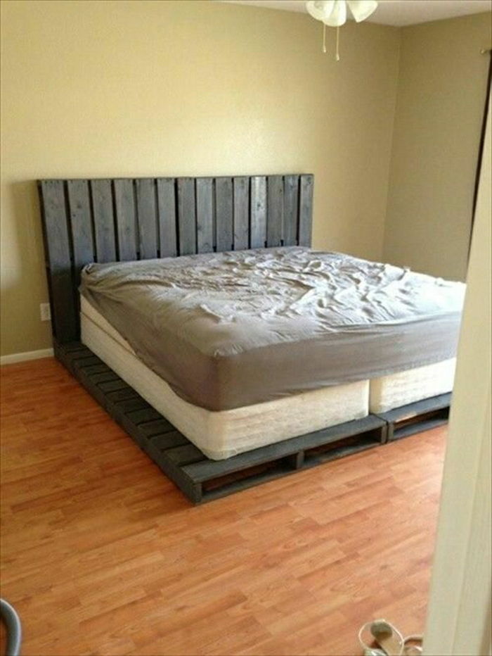 Palet minder yatak odası minimalist iç yatak-kendi-build