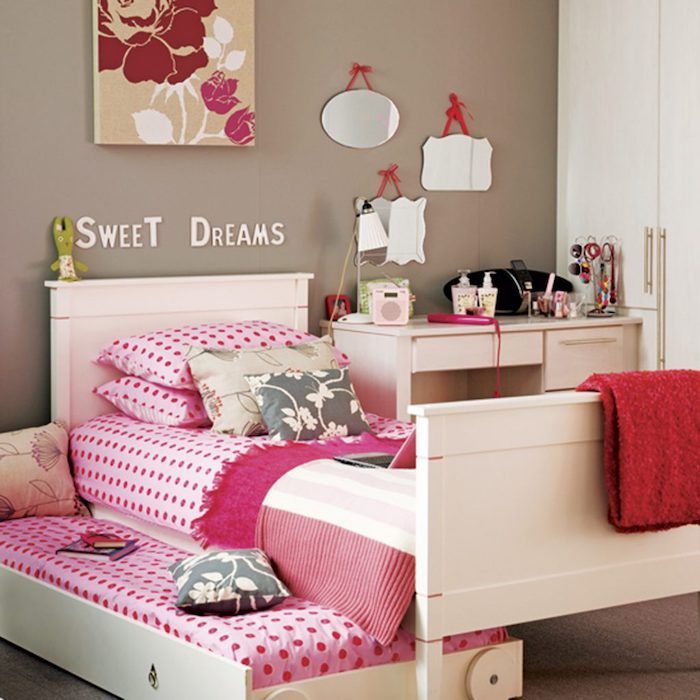 wanddeko spalnica pohištvo ideje dobro spali željo na steno napisal ideje slike zidana z velikim cvetličnim posteljo pod posteljo omaro