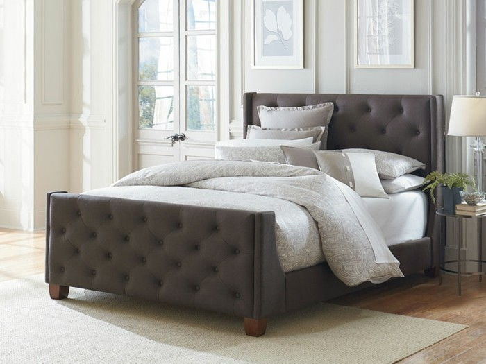pat cu paturi box-elegant model-in-negru alb-