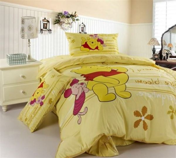 gul sängkläder winnie pooh färg