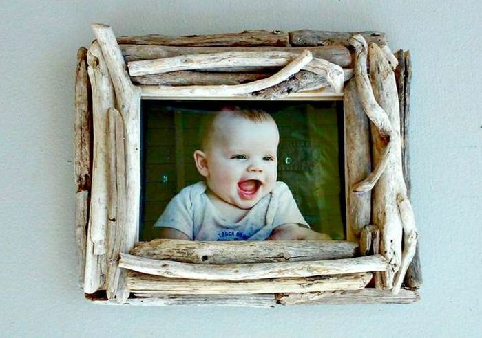 fotolijst-zelf-craft Driftwood Foto van de Baby