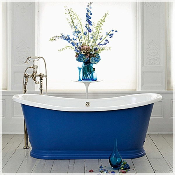 niebieski kąpiel-nowoczesny design dla łazienki Retro