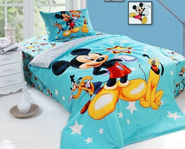 blue-Mickey Mouse Bedding Idee