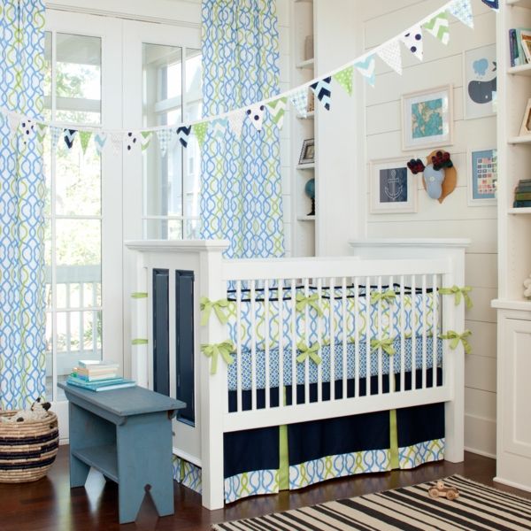 blue-sängkläder babyroom-komplett-low-baby sovrum set