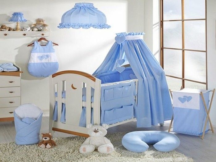 mėlyna-patalynė saldus-kūdikio lovelę-in-babyroom