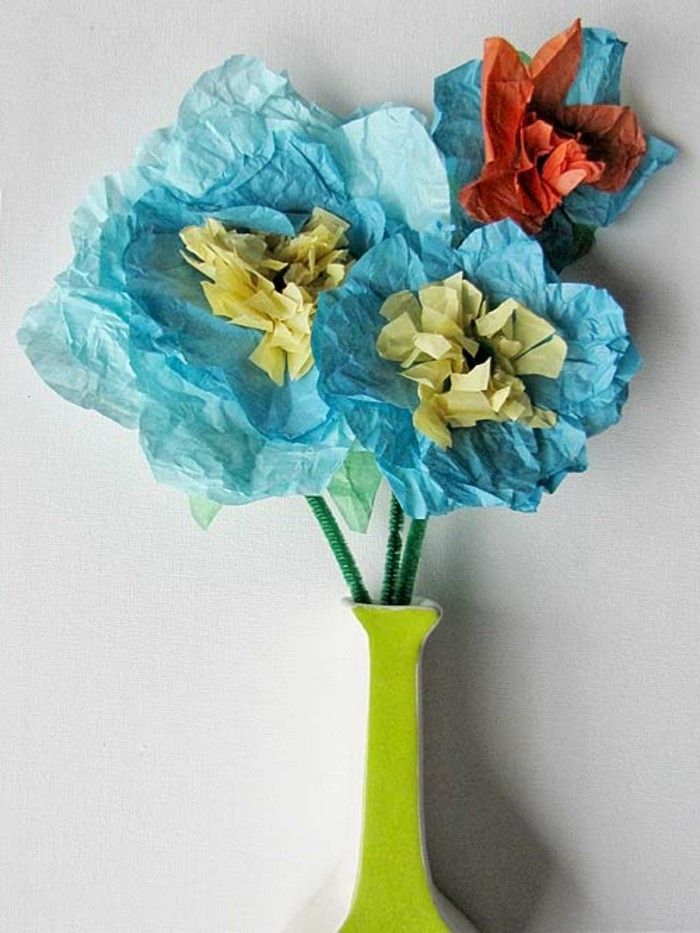 mėlyna-gėlės-of-popieriaus-įdomu-amatų idėjų
