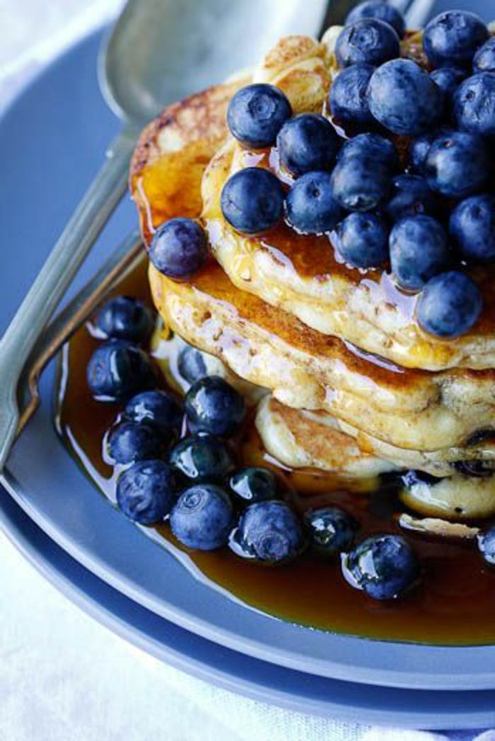idei albastru Berry-tort-clătită-dejun