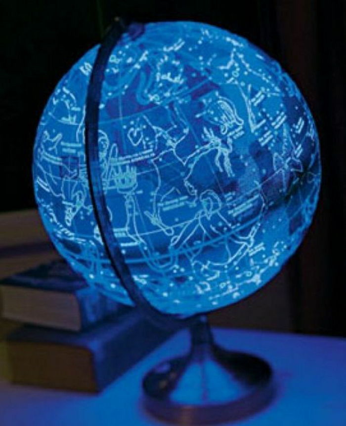 blå jordklotet lampa moderna upplysta