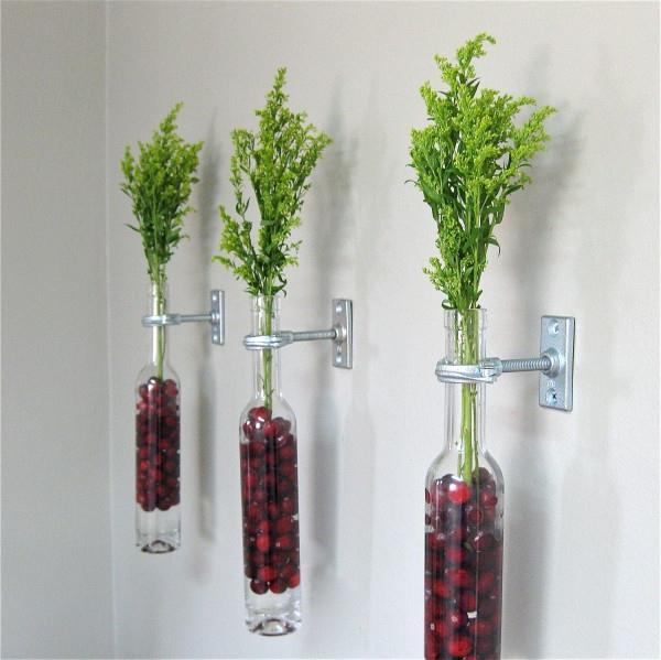 kwiat-Deco pomysły-ścienna-szklane butelki traw Idea