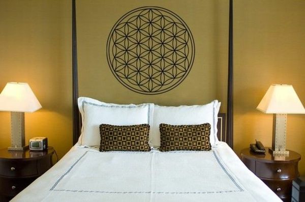 Gėlių gyvavimo-wanddeko miegamųjų dizainas siena dizaino miegamojo-balta-bettwäsche--