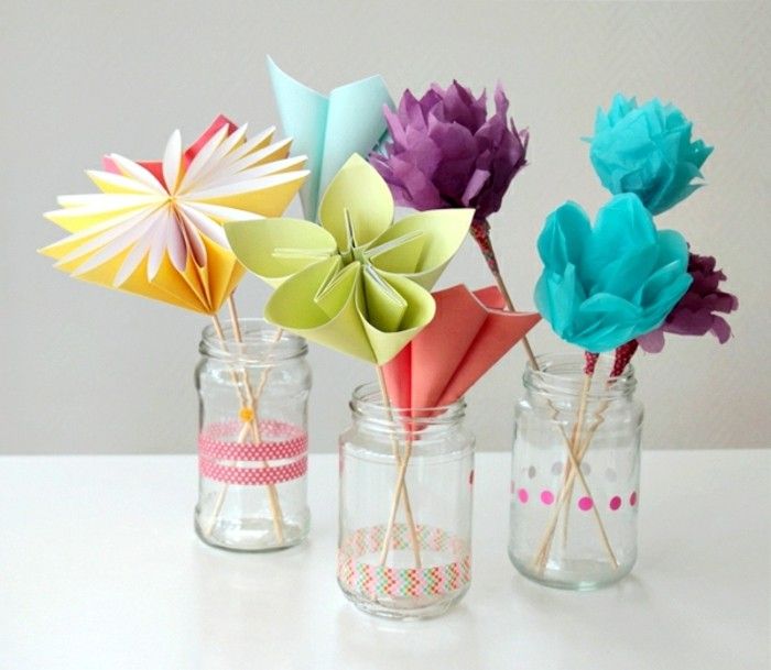 flori-cu-stră-culori-diferite în formă de DIY-idei ambarcațiuni