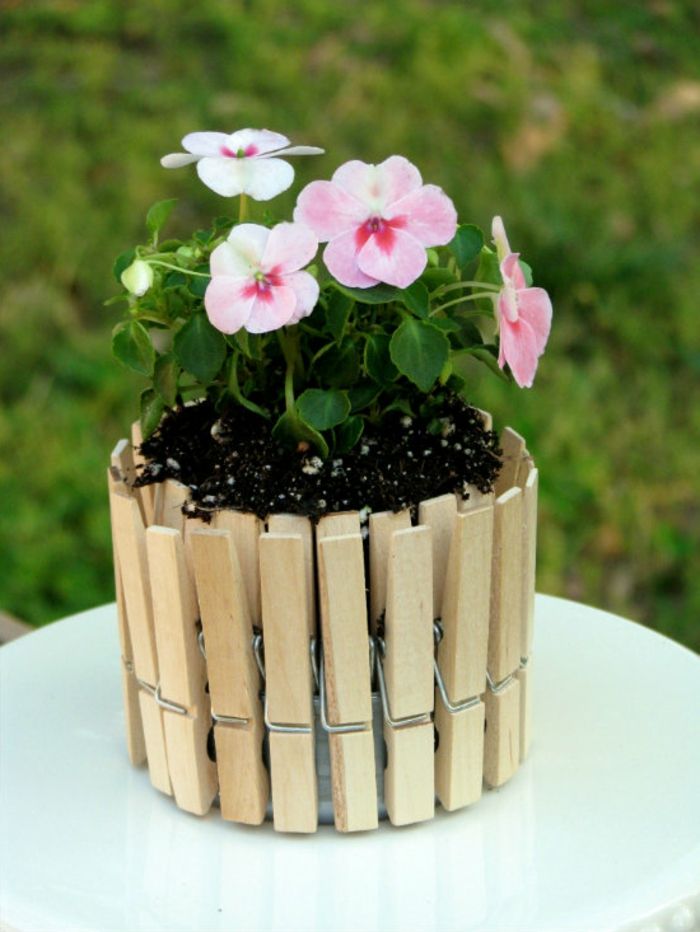 saksı kendini clothespins ince pembe çiçek harika bir fikir güzel tasarım fikirleri yapmak