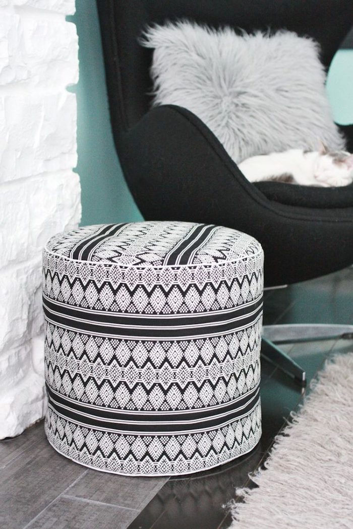 duża poduszka siedziska pomysł czarny biały design design pomysł dywan fotel poduszka