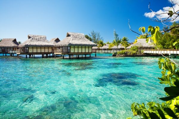 Bora Bora-semester-vackra-rent vatten