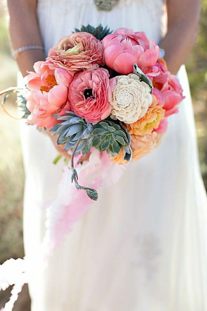 bruidsboeket prachtige bloem roze kleuren