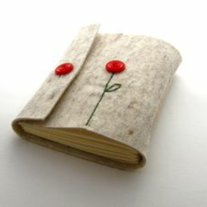 Kitap Zarf kendin yapma kitap kendin-yap-basit-buchhuelle kendin-dikiş-pembe-çiçek-haşhaş