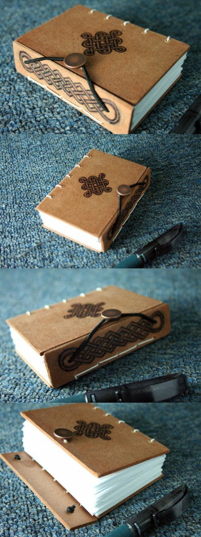 Boka kuvert själv-making buchumschlaege-själv-making bok kuvert från trä-och-kartong