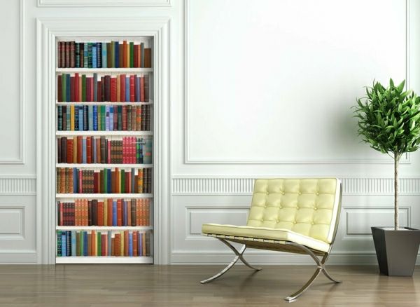 kleurrijke foto behang boeken wall-and-gele stoel-resized-verkleind