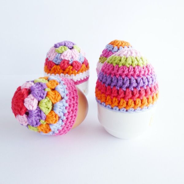 Fargerike Egg varmere -Ideas-hekle-vakre-kreativ-Häkeleien -häkeln lære Egg varmere Hekle