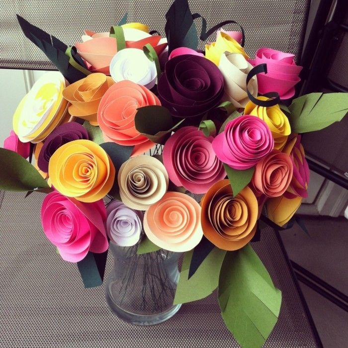 farebné papierové kvety, krásny-batselideen atraktívne foto
