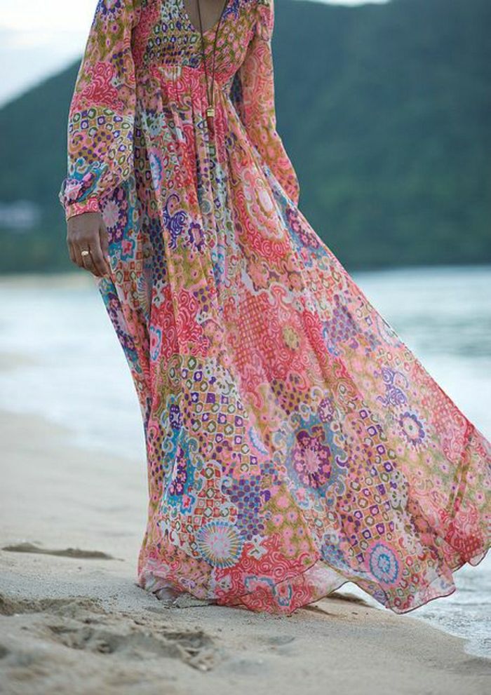 rochii de vară colorate boho-chic-lung
