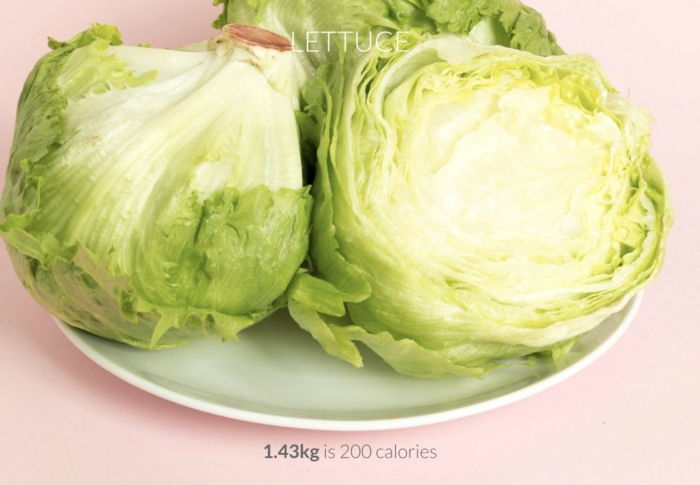 Hur många kalorier gör sallad isbergsallad en och en halv kilo är bara 200 kalorier Kalori Counter Calorie Counter