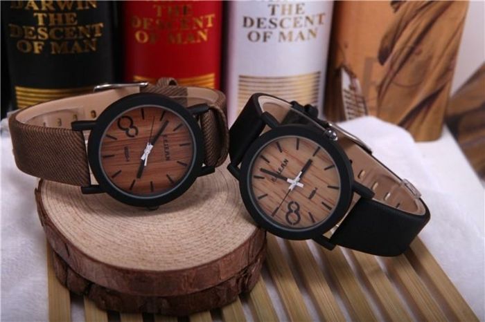 Business Casual Mens Top tendências para 2017 relógios de pulso de madeira em cores bege e marrom