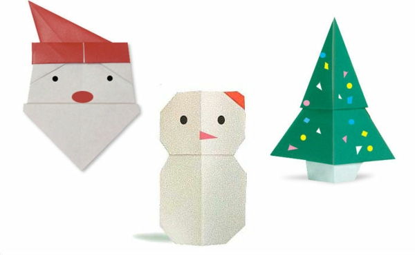 Kyla julen origami - vit bakgrund