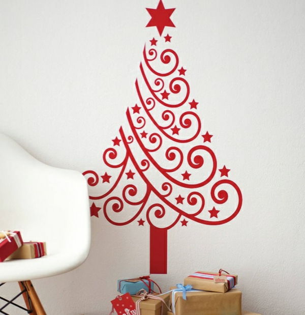 vianočný stromček-múr nálepka-Moderné-vianočný stromček-nápady-meniť veľkosť