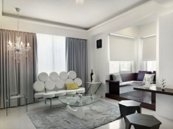 artdeco stil - modern intressant vit soffa