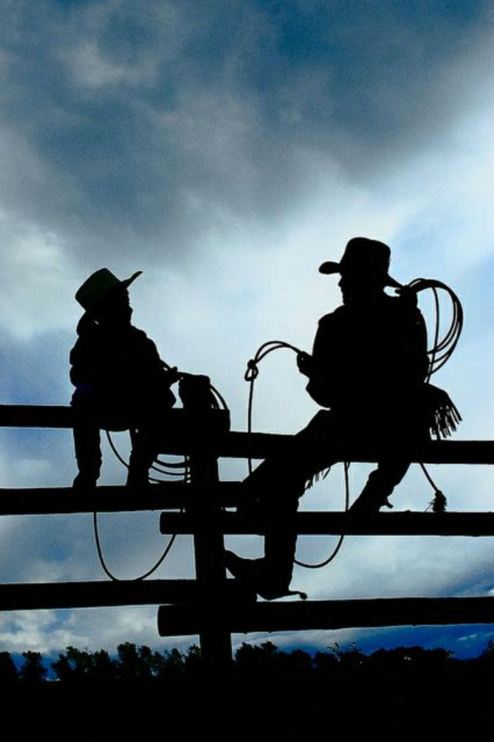 Serin görüntüleri Cowboys-Baba-Oğul