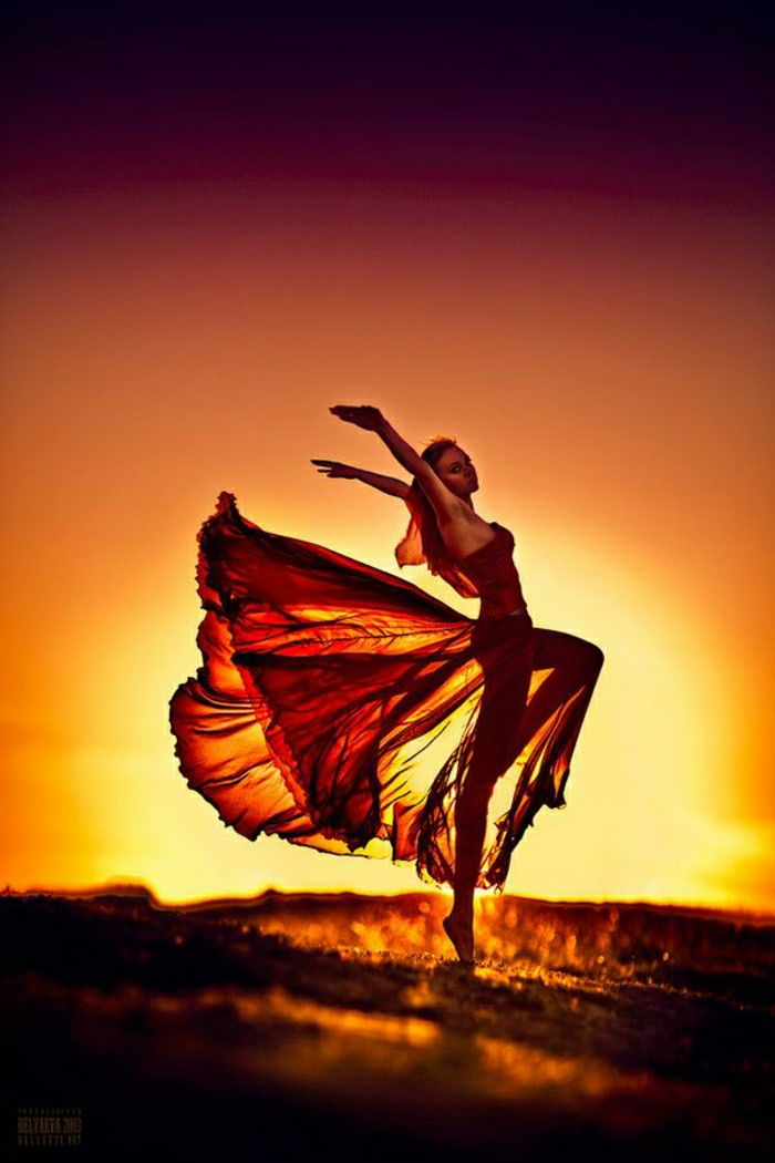 cool slike Ženske Red Dress Sunset Dance